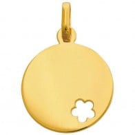 Médaille jeton fleur ajourée (Or jaune 9K)