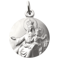 Médaille Vierge et l'enfant aux Scapulaires (Argent)