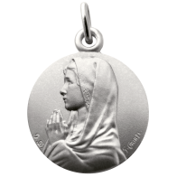 Médaille Vierge l'Ave Maria profil gauche (Argent)