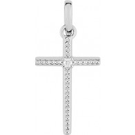 Croix Diamant 4 griffes (Or Blanc)