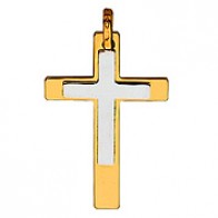 Croix Bicolore 2 Ors (Or jaune et Or blanc)