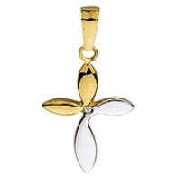 Croix deux ors avec Brillant (Or Jaune)
