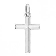 Croix Fil Biseauté (Or Blanc)