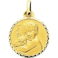 Médaille Agneau de Dieu ciselée (Or jaune)
