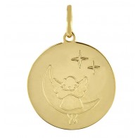 Médaille Ange assis sur la Lune (Or Jaune)