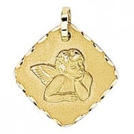 Médaille Ange Carré (Or Jaune 9k)