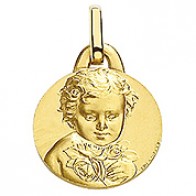 Médaille Chérubin aux roses (Or Jaune)