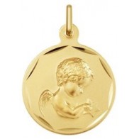 Médaille Ange à l'étoile ciselée (Or Jaune)