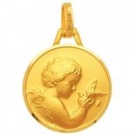 Médaille Ange et Colombe (Or Jaune 9K)
