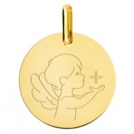 Médaille petit ange à l'étoile (Or jaune 9K)