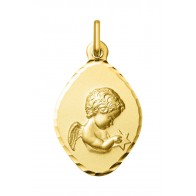 Médaille Ange à l'étoile ciselée losange (Or Jaune)