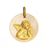 Médaille Ange Nacre (Or Jaune)