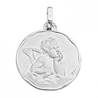 Médaille Ange (Or Blanc)