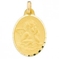 Médaille Ange Ovale (Or Jaune)