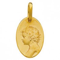 Médaille Ange Chérubin ovale (Or Jaune)