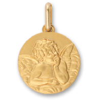 Médaille Ange Pensif Raphael (Or Jaune 9k)