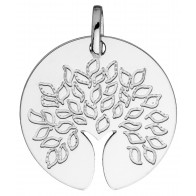 Médaille Arbre de Vie tronc ajouré (Or Blanc)