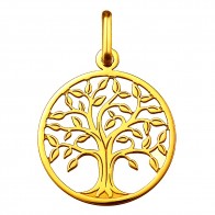 Médaille arbre de vie ajouré feuillage garni (Or Jaune)
