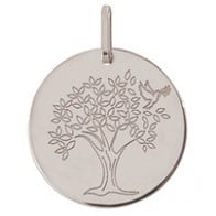 Médaille arbre de vie et colombe (Or Blanc 9K)