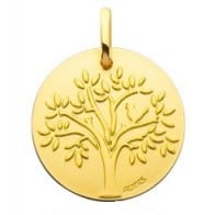 Médaille arbre de vie et l'oiseau (Or Jaune)