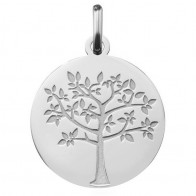 Médaille arbre de vie printanier (Or Blanc)