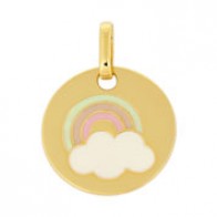 Médaille jeton arc-en-ciel laqués (or jaune)