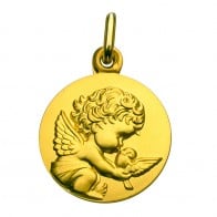 Médaille Ange à la Colombe 16mm (Or Jaune)