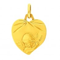 Médaille Ange coeur ciselé (Or Jaune)