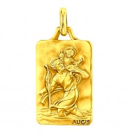 Médaille St Christophe Rectangle (Or Jaune)