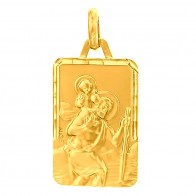 Médaille St Christophe Rectangle (Or Jaune)
