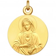 Médaille Vierge Marie au coeur (Vermeil)
