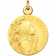 Médaille Vierge jeune - Ora Pro Nobis (Vermeil)