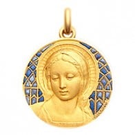 Médaille Vierge Amabilis émaillée (Or Jaune)