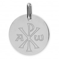 Médaille Chrisme (Or Blanc)