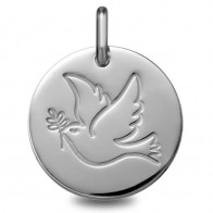 Médaille de la colombe (Or Blanc 9K)