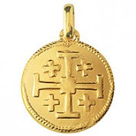 Médaille Croix de Jérusalem 23mm (Or Jaune)