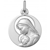 Médaille de la Vierge à l'enfant ajouré (argent)