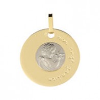 Médaille disque Ange à la Colombe (deux ors)
