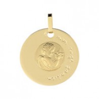 Médaille disque Ange à la Colombe (or jaune)