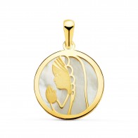 Médaille Douce Vierge Nacre (Or Jaune 9k)