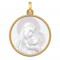 Médaille Vierge à l'enfant de Botticelli (Or & Nacre)