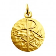 Médaille Symbole Pax avec Poisson (or jaune)
