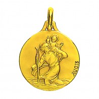 Médaille Augis Saint-Christophe profil droit (Or Jaune)