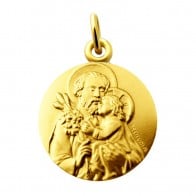 Médaille Saint Joseph et l'Enfant (Or Jaune)