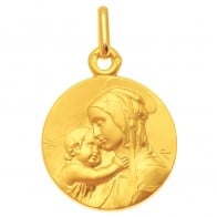 Médaille Vierge à l'enfant de Botticelli 18mm (Or Jaune)