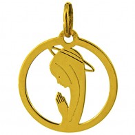 Médaille Augis Vierge auréolée ajourée (Or Jaune)