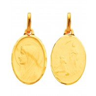 Médaille Vierge Apparition Notre Dame de Lourdes (or jaune)