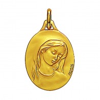 Médaille Vierge au voile ovale (profil 3/4 droit) (Or Jaune)