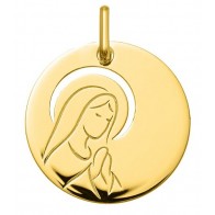 Médaille Vierge priante ajourée (Or Jaune)