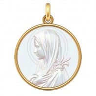 Médaille Vierge au Lys (Or & Nacre)